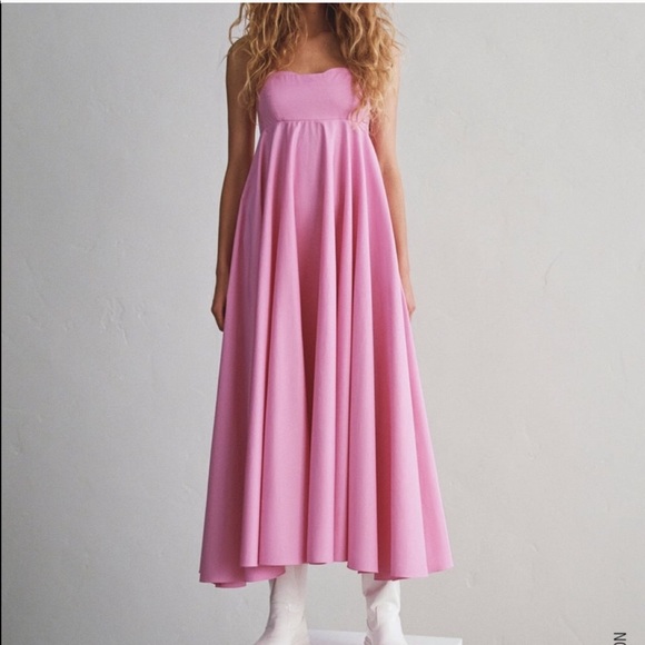 zara pink long dress